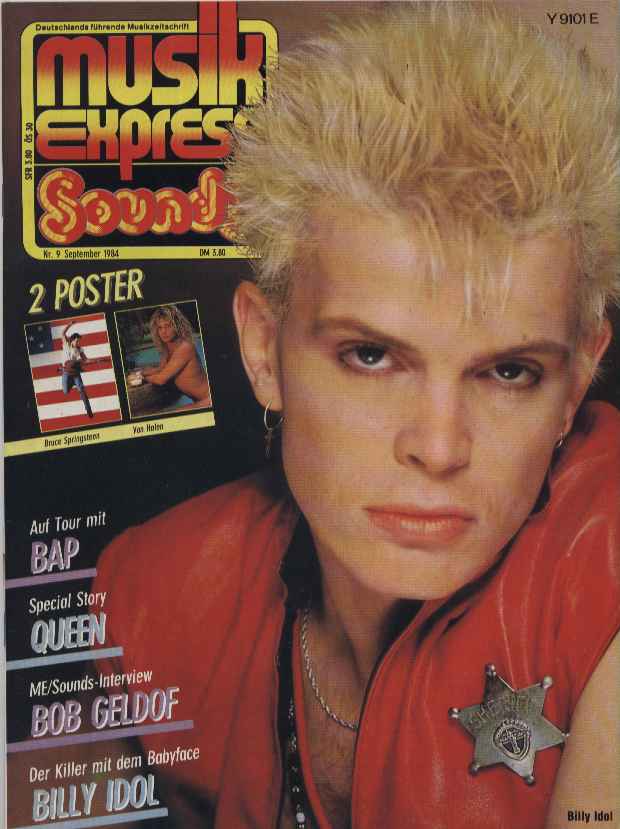 Billy Idol (Generation X) on German Magazine Cover